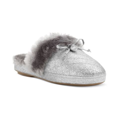 slipper silber michael kors|Michael Kors black fuzzy slipper.